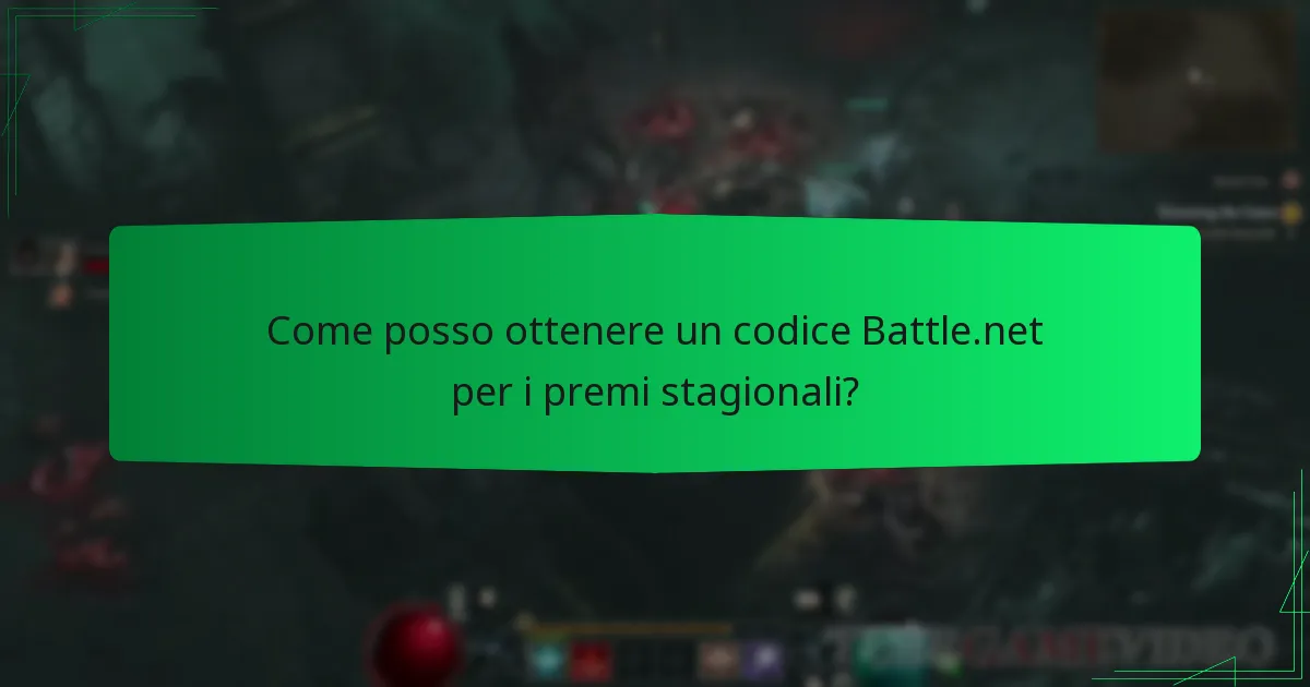 Come posso ottenere un codice Battle.net per i premi stagionali?