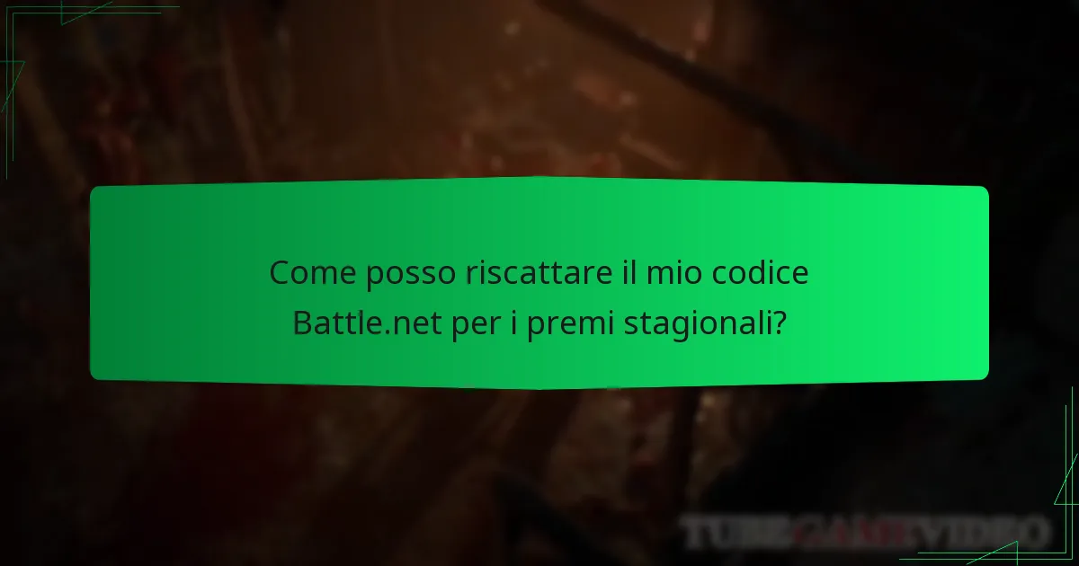Come posso riscattare il mio codice Battle.net per i premi stagionali?