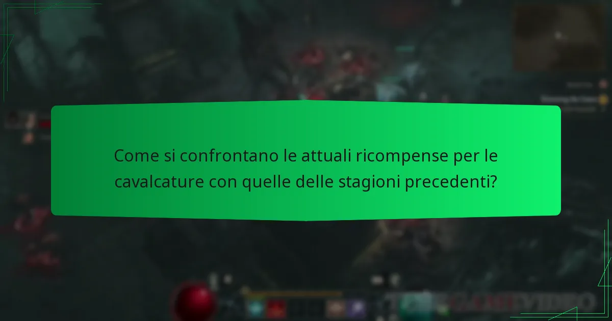 Come si confrontano le attuali ricompense per le cavalcature con quelle delle stagioni precedenti?