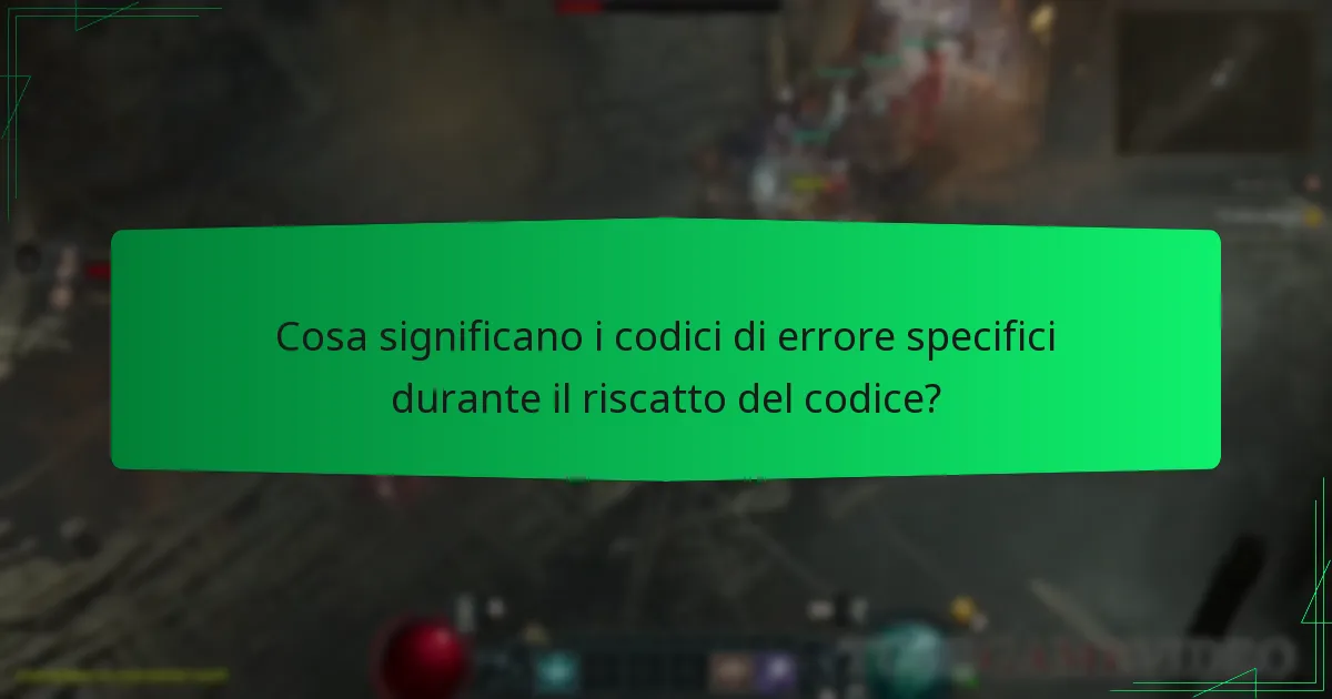 Cosa significano i codici di errore specifici durante il riscatto del codice?