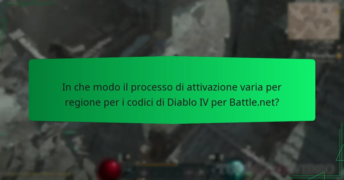 In che modo il processo di attivazione varia per regione per i codici di Diablo IV per Battle.net?